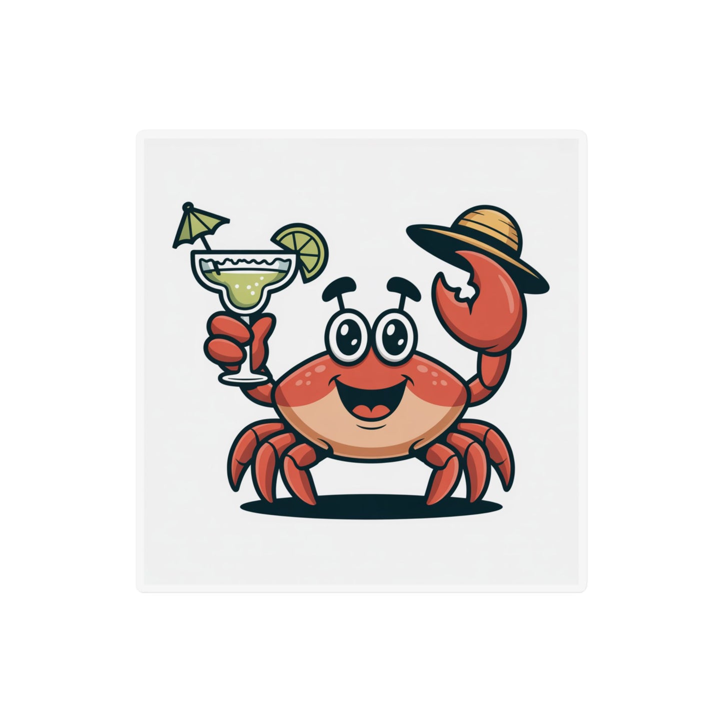 Crab Cocktail Magnet — Cute Tropical Beach Fridge Magnet