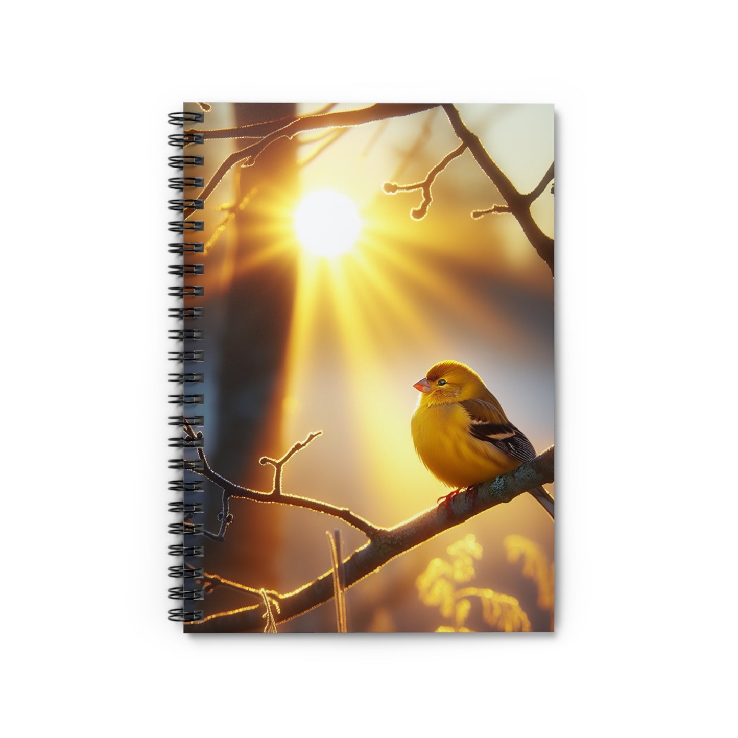 Golden Sunrise Bird Spiral Notebook
