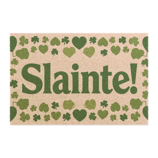 Sláinte! Shamrock Doormat — St. Patrick’s Day Welcome Mat