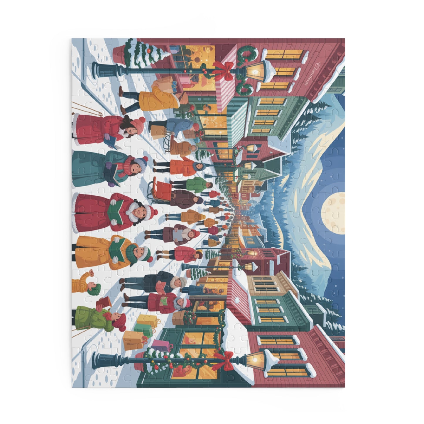 Winter Village Christmas Carolers Puzzle — Festive 120/252/500-Piece Jigsaw