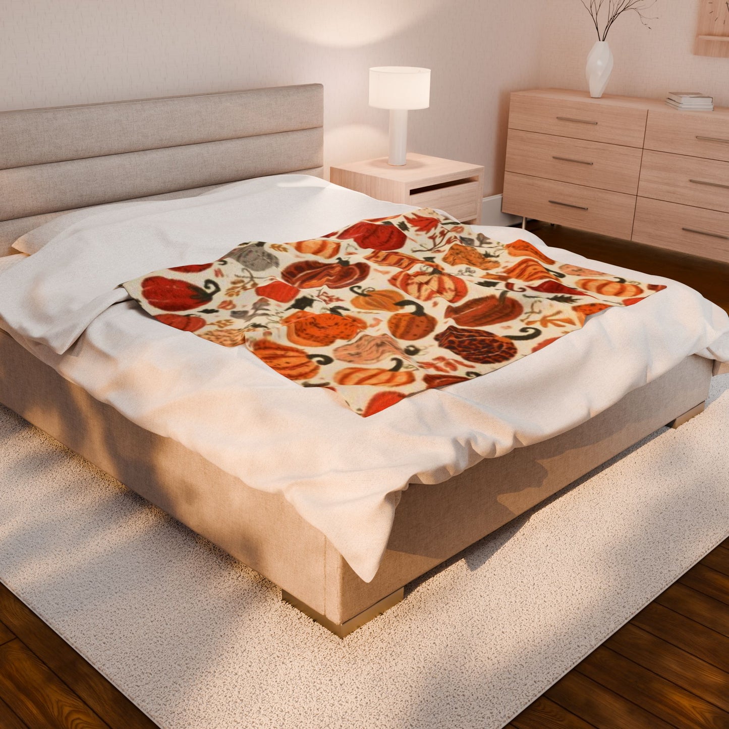 Fall Pumpkin Velveteen Plush Blanket