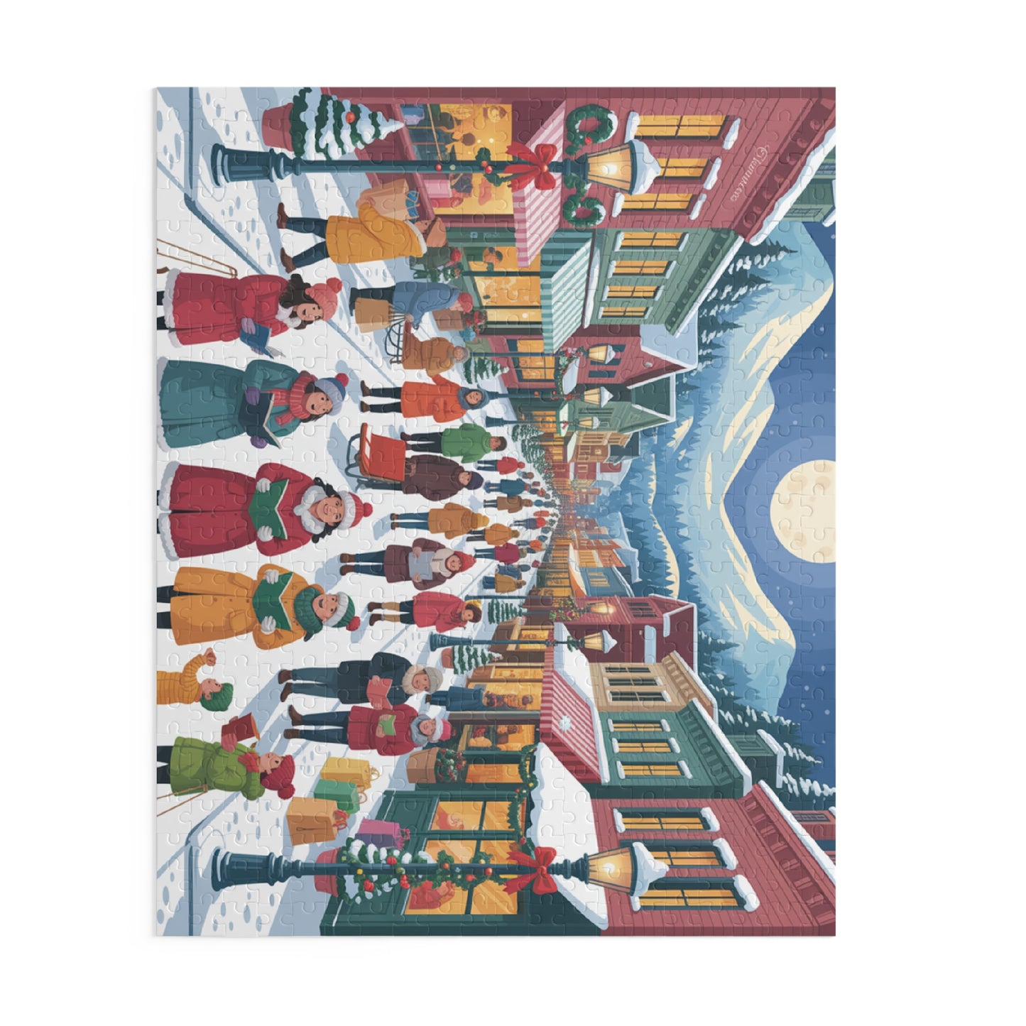 Winter Village Christmas Carolers Puzzle — Festive 120/252/500-Piece Jigsaw