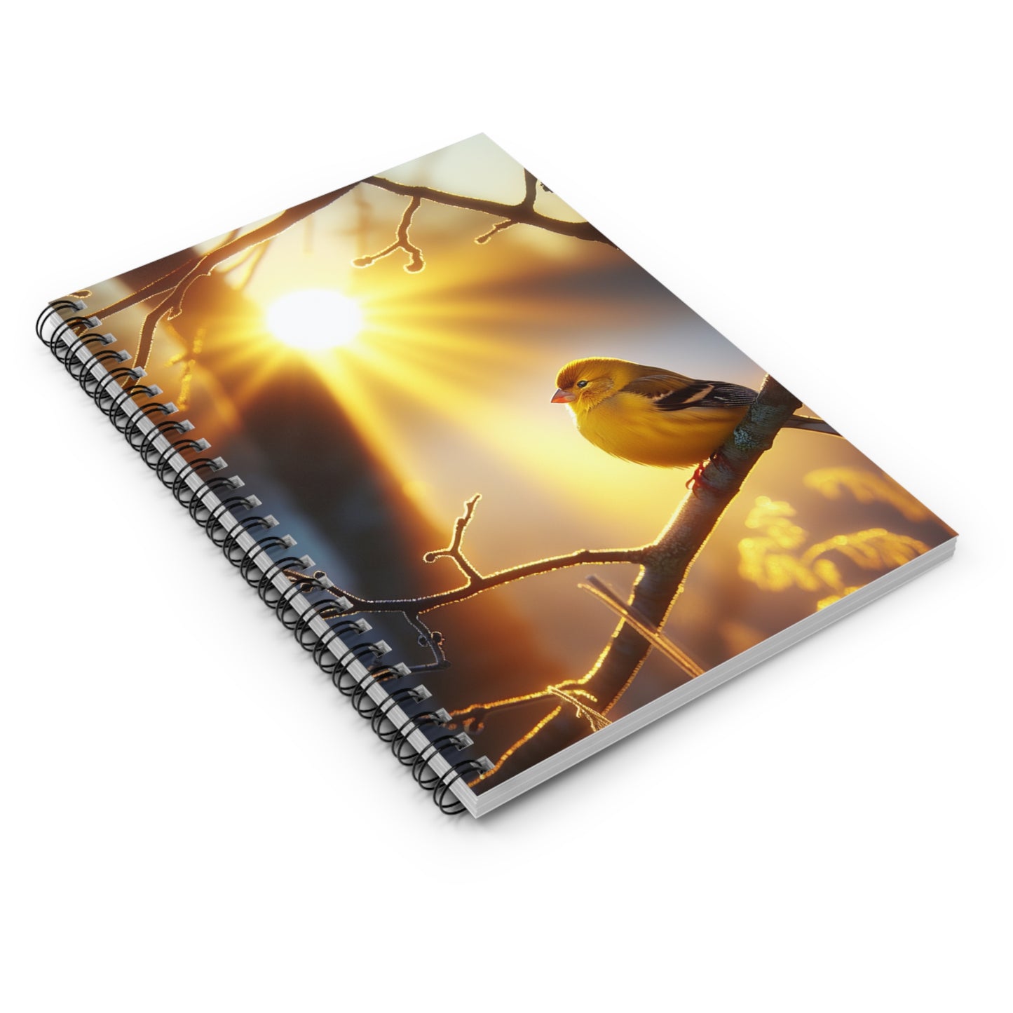 Golden Sunrise Bird Spiral Notebook