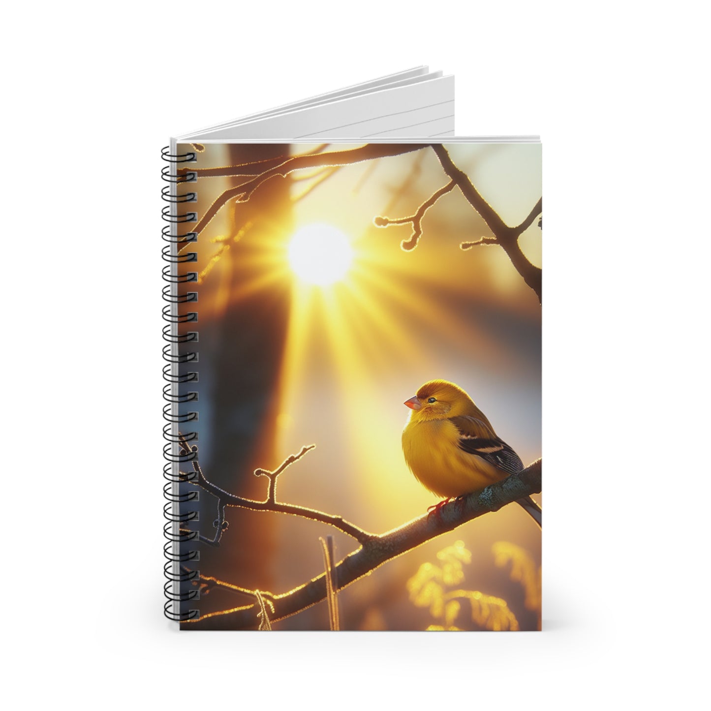 Golden Sunrise Bird Spiral Notebook