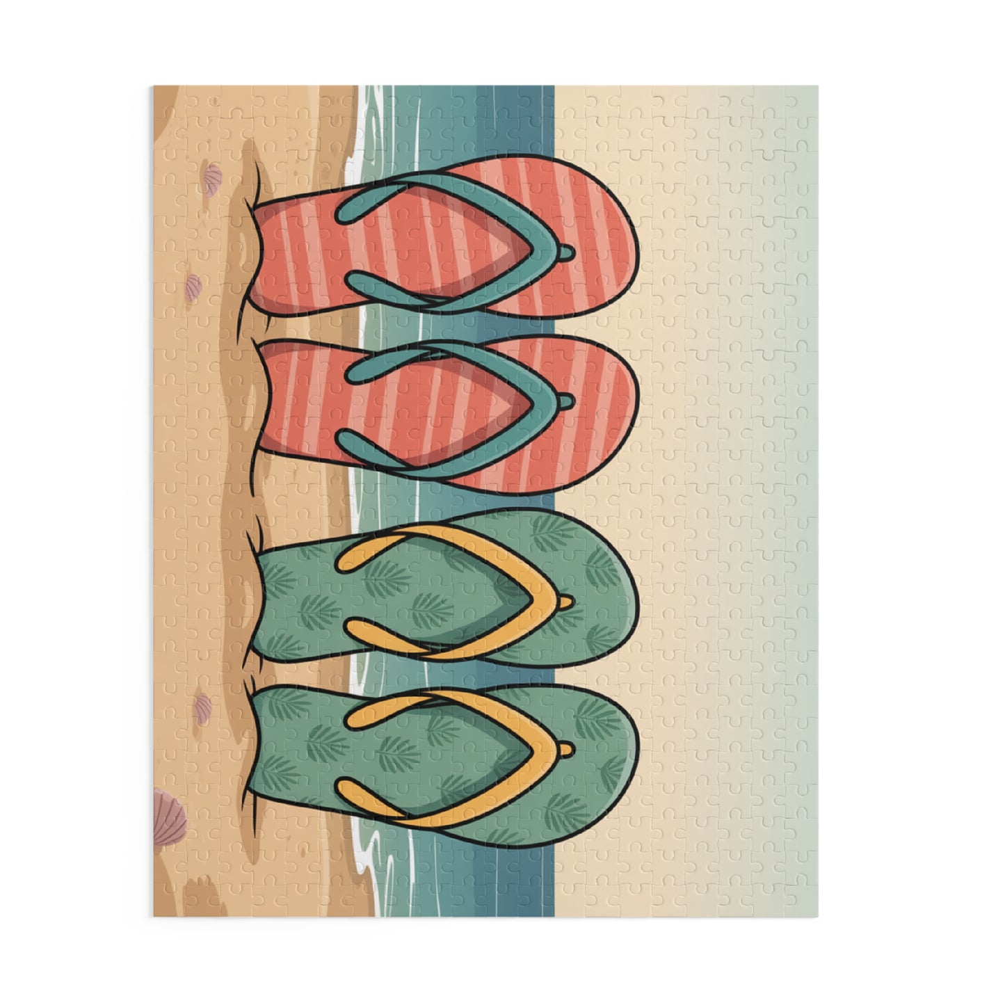 Beach Flip-Flop Puzzle — Summer Seaside Jigsaw (120/252/500 Pieces)