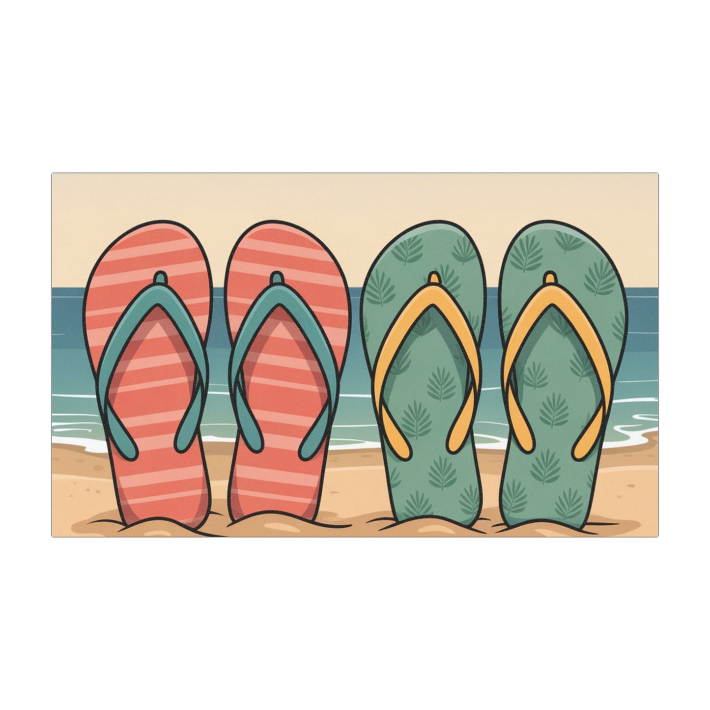 Car Magnet - Beach Flip Flops Design