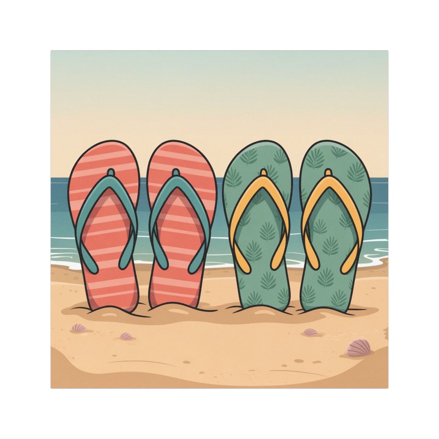 Car Magnet - Beach Flip Flops Design
