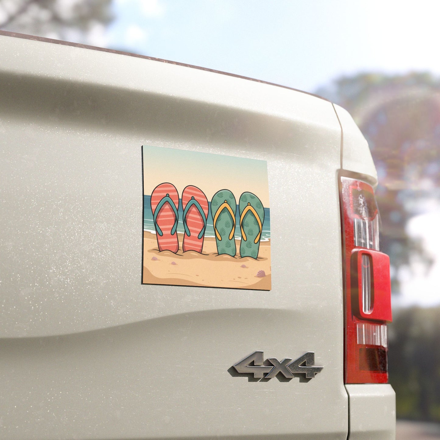 Car Magnet - Beach Flip Flops Design