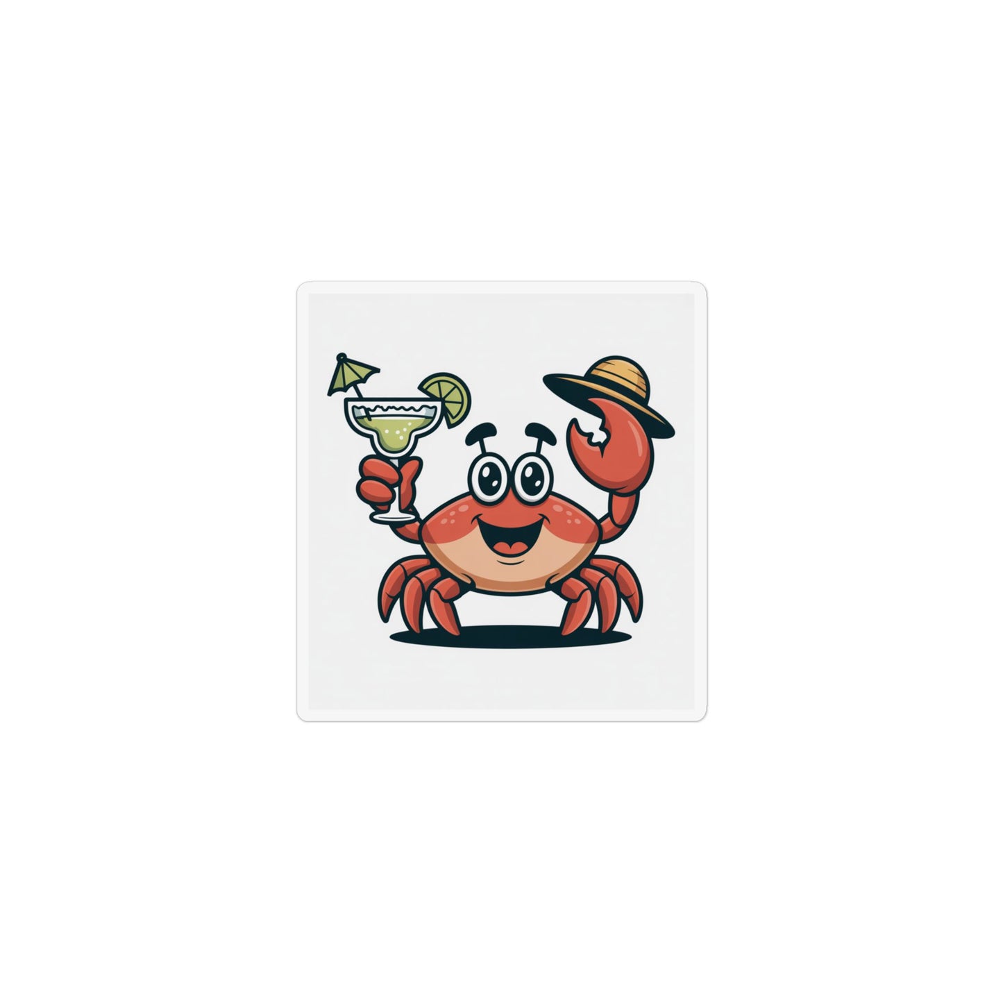 Crab Cocktail Magnet — Cute Tropical Beach Fridge Magnet