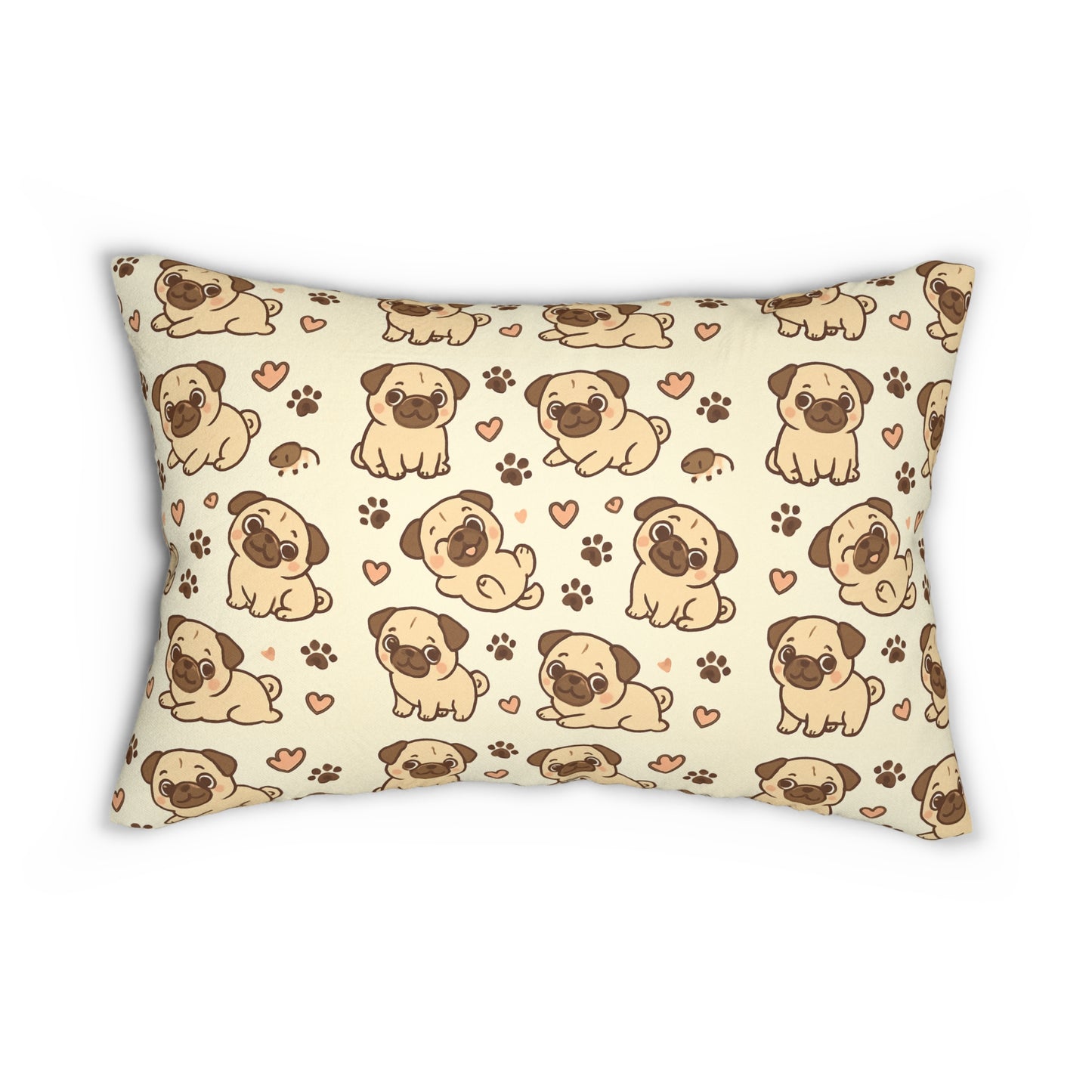 Pug Puppies Lumbar Pillow