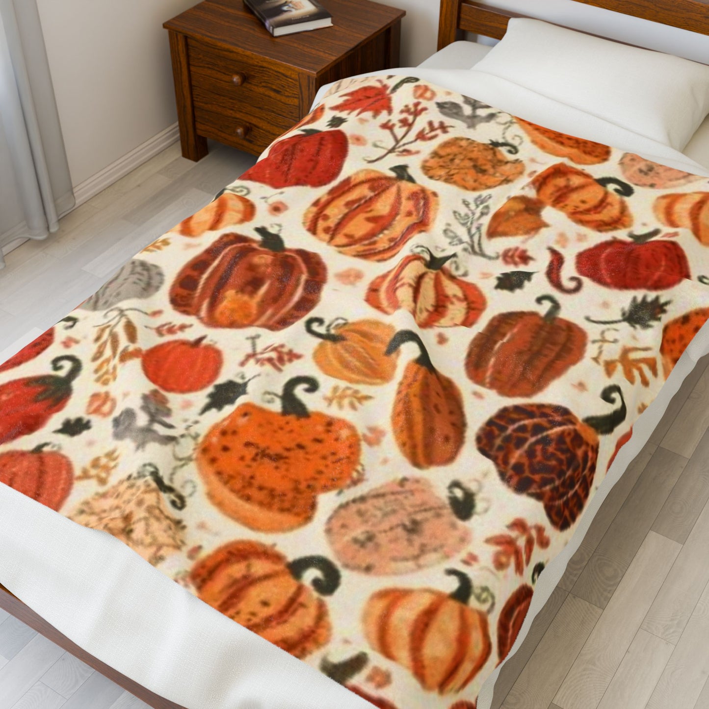 Fall Pumpkin Velveteen Plush Blanket