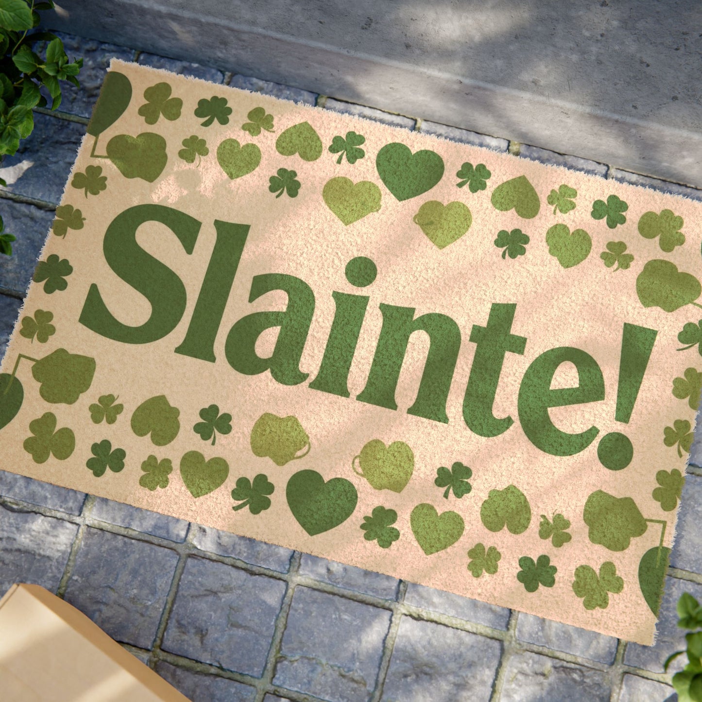 Sláinte! Shamrock Doormat — St. Patrick’s Day Welcome Mat