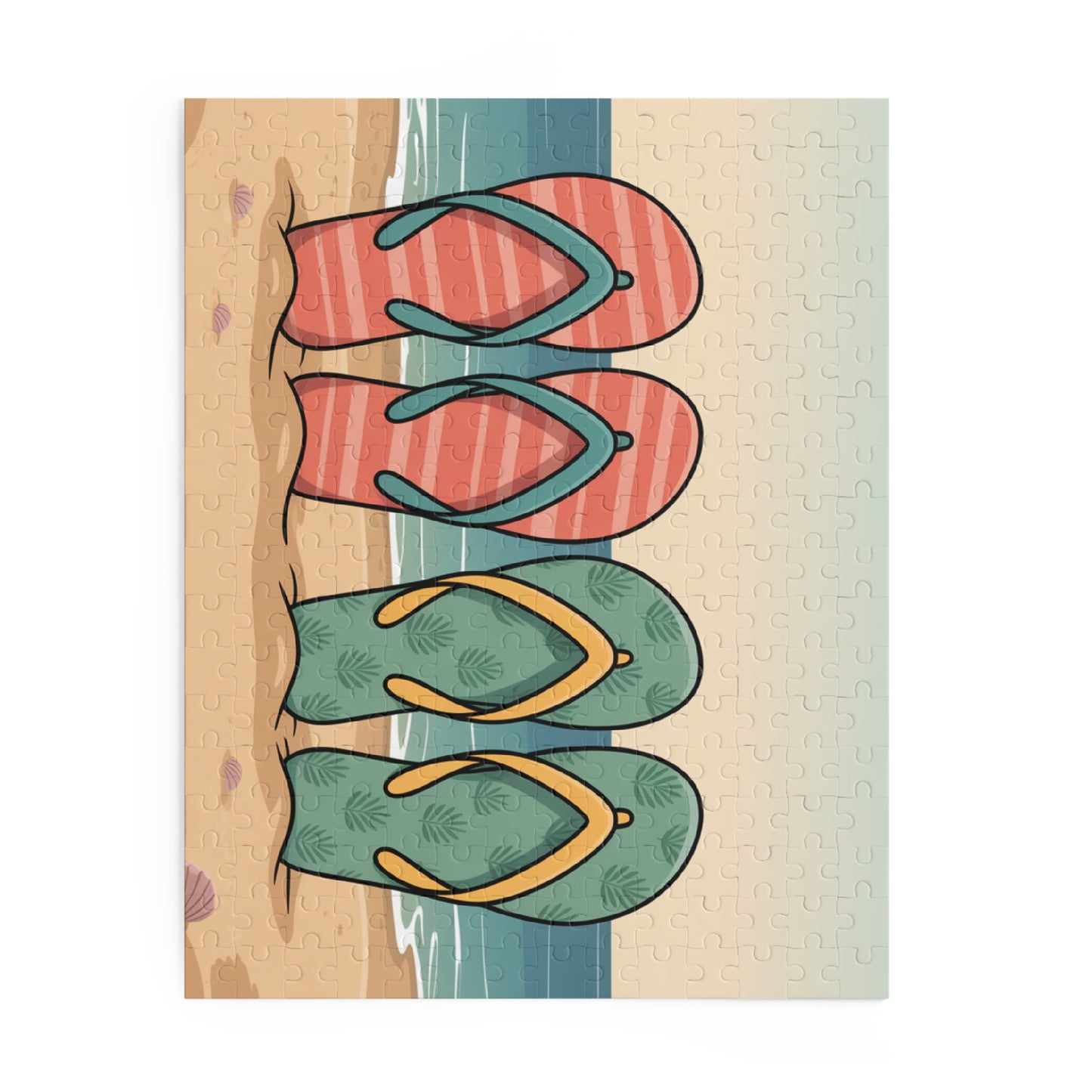 Beach Flip-Flop Puzzle — Summer Seaside Jigsaw (120/252/500 Pieces)