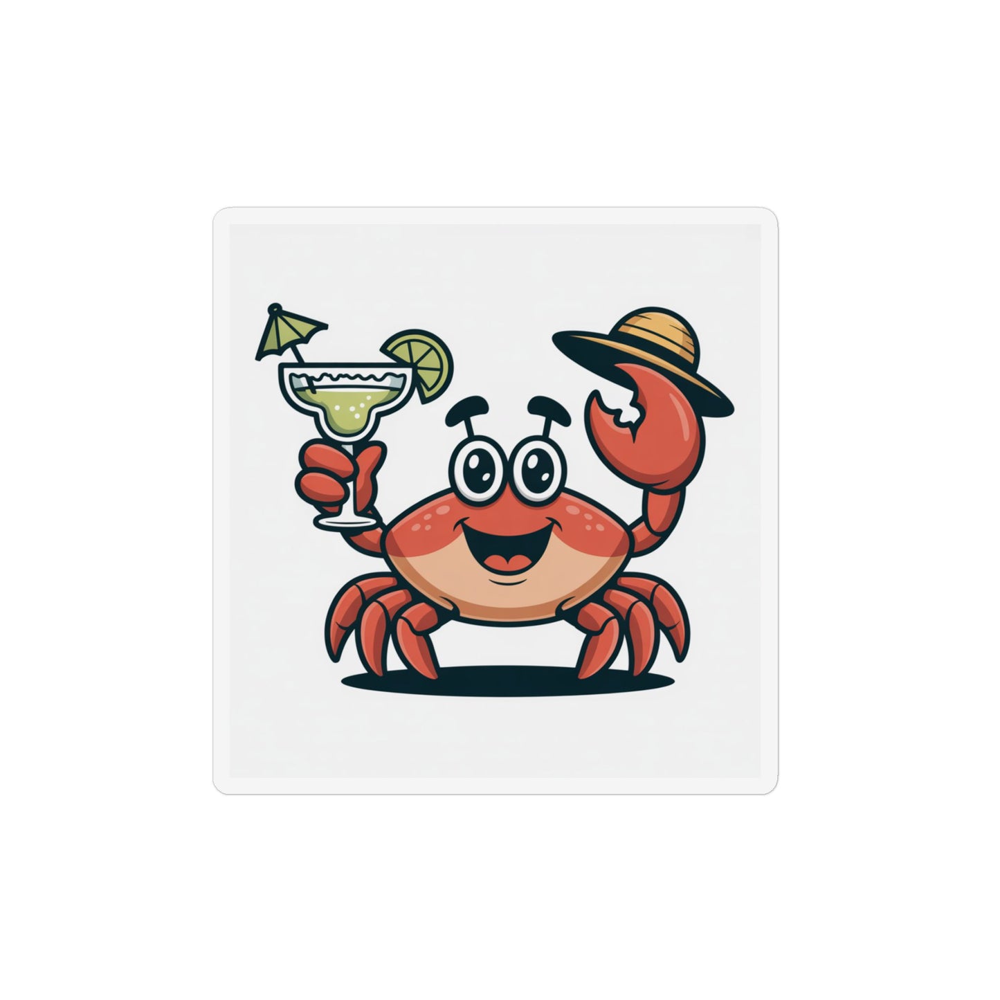Crab Cocktail Magnet — Cute Tropical Beach Fridge Magnet