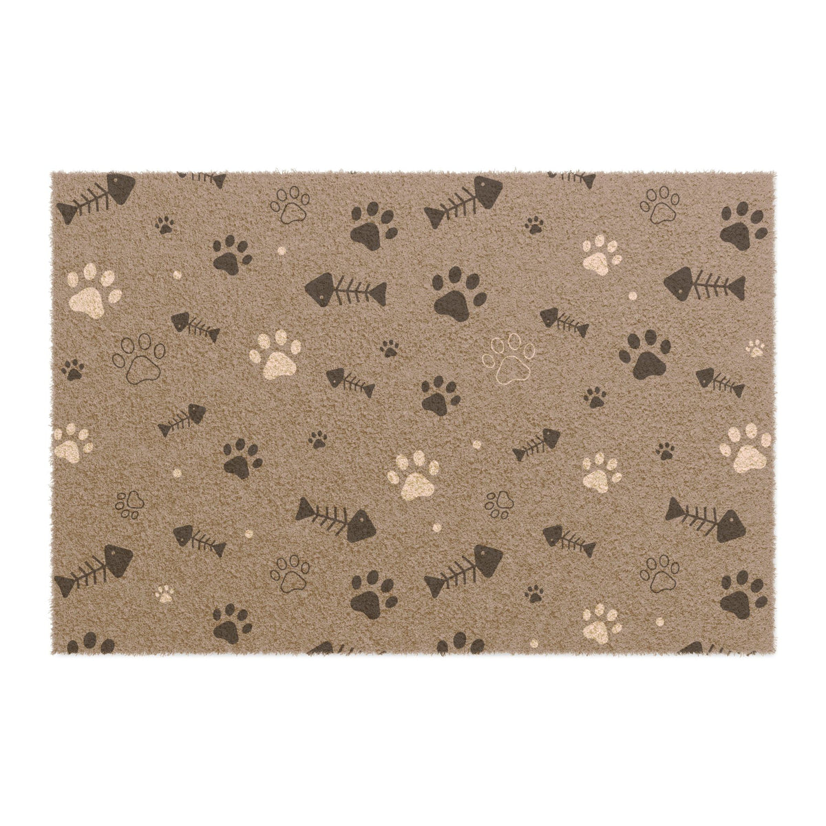Pet Paw Print & Fishbone Doormat