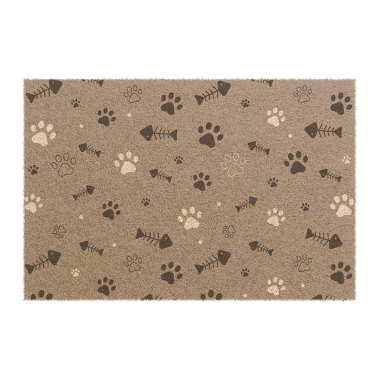 Pet Paw Print & Fishbone Doormat