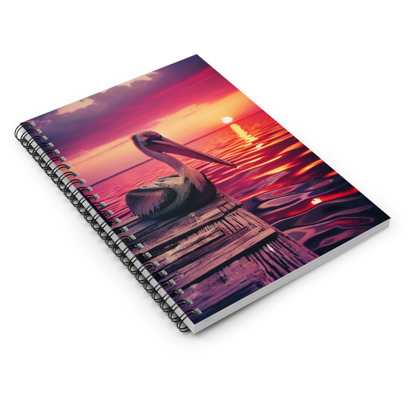 Pelican Sunset Spiral Notebook