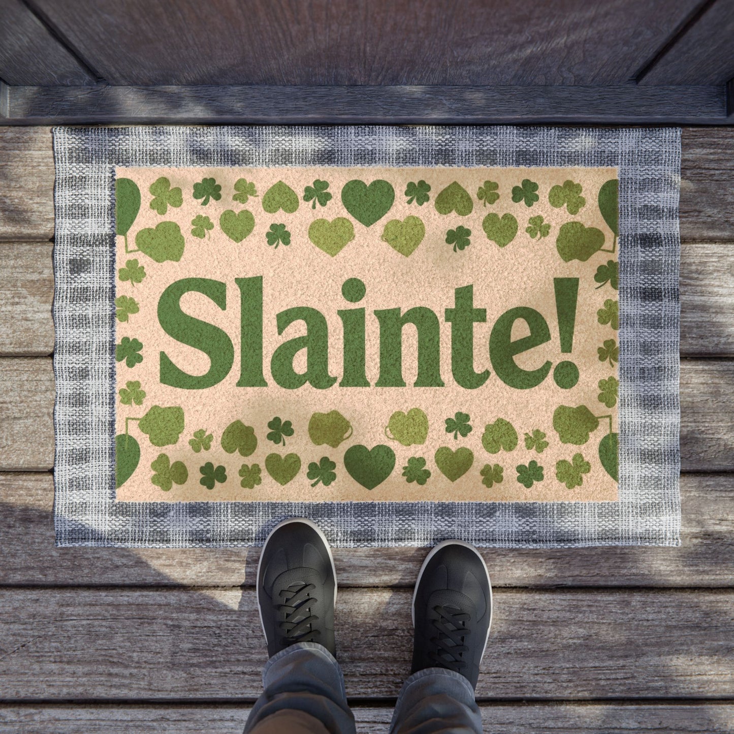 Sláinte! Shamrock Doormat — St. Patrick’s Day Welcome Mat