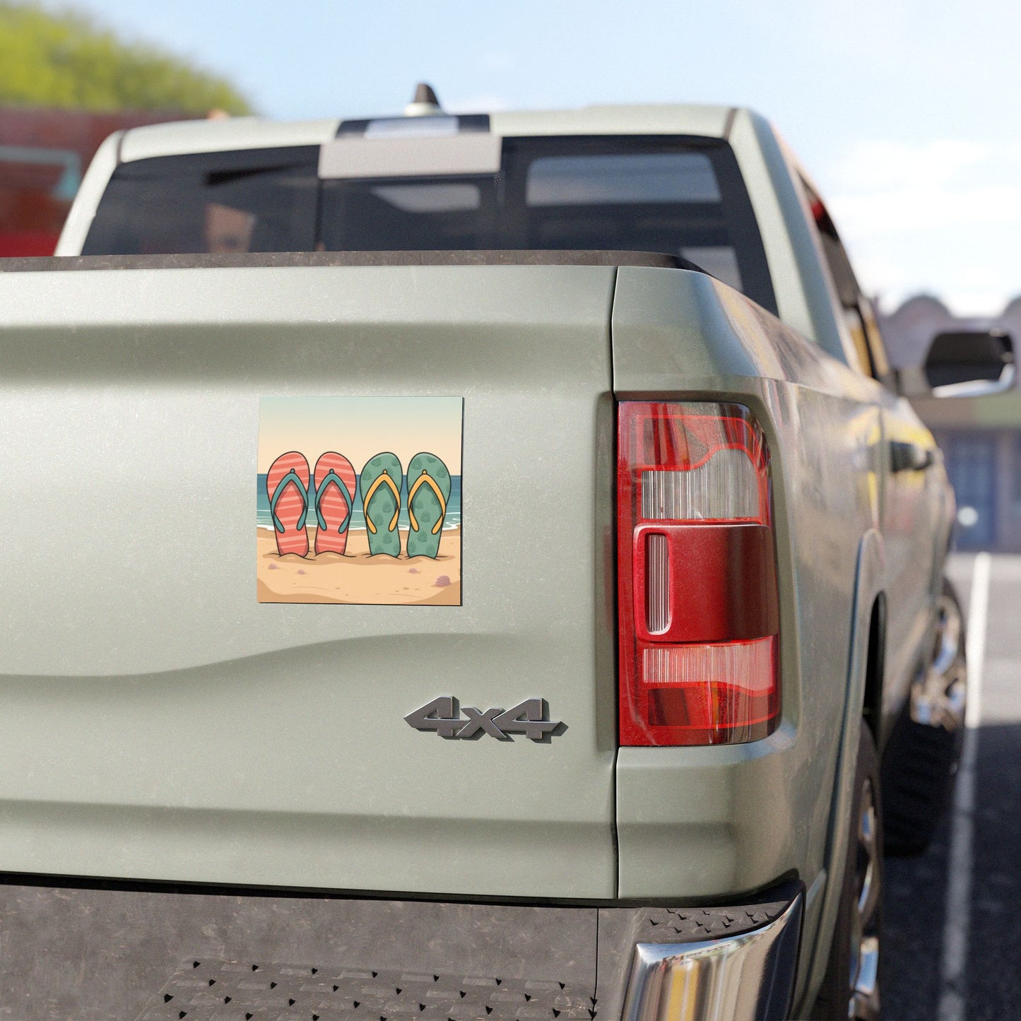 Car Magnet - Beach Flip Flops Design