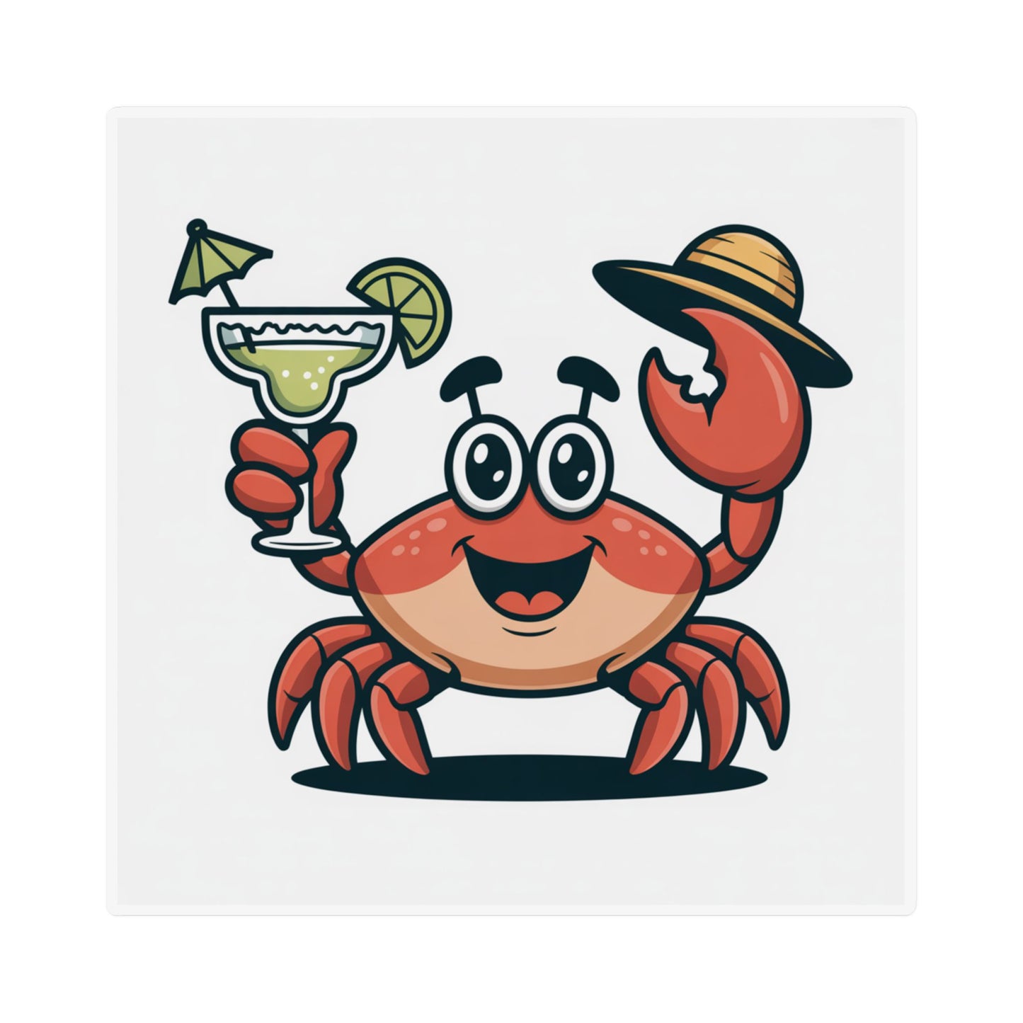Crab Cocktail Magnet — Cute Tropical Beach Fridge Magnet