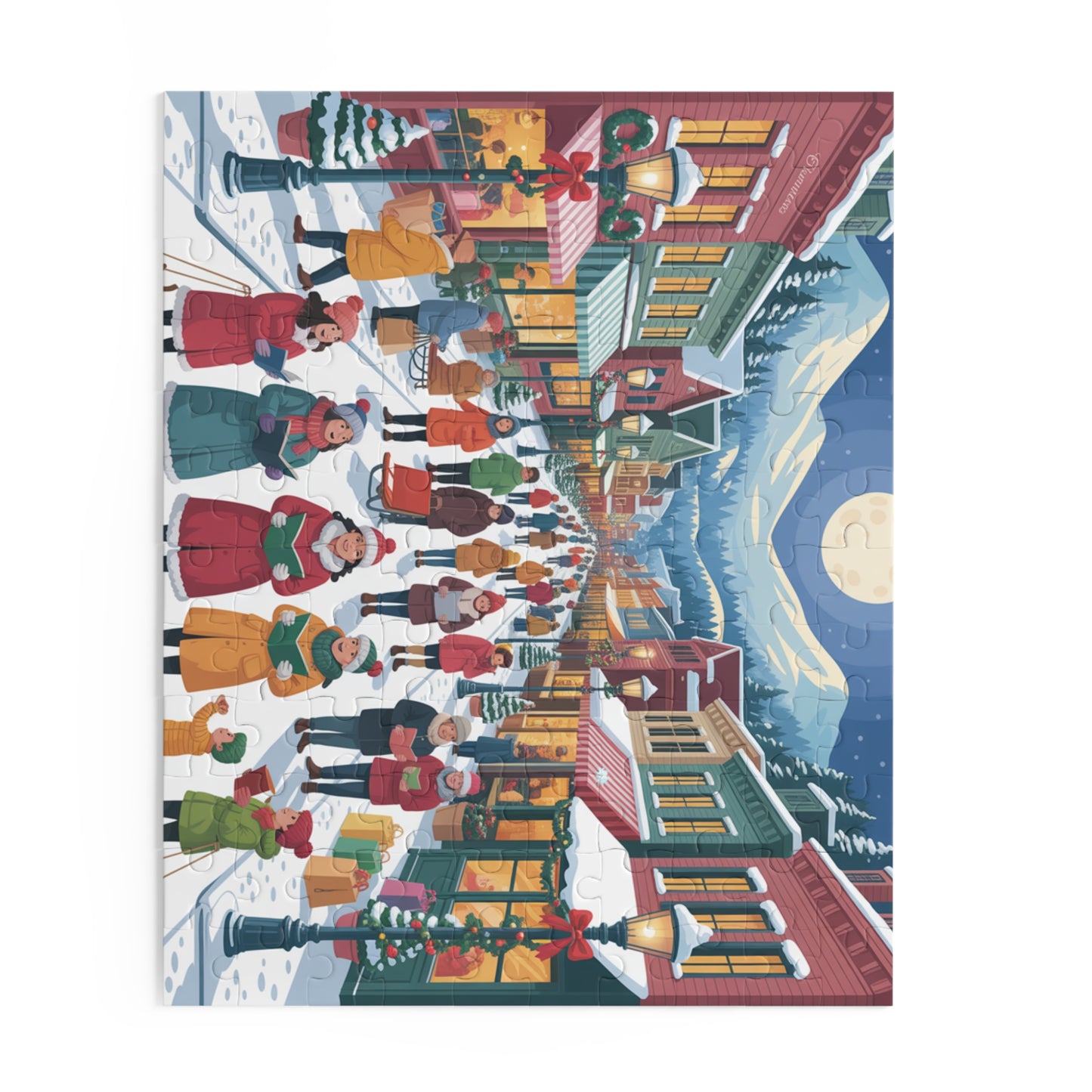 Winter Village Christmas Carolers Puzzle — Festive 120/252/500-Piece Jigsaw