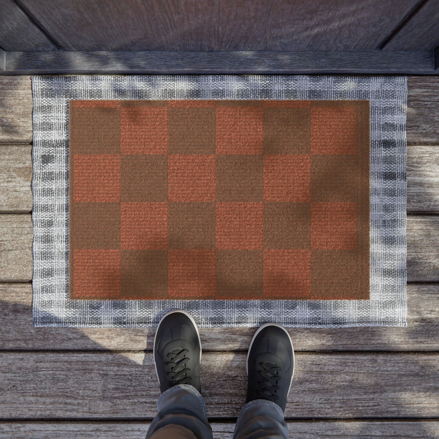 Red Checkerboard Doormat
