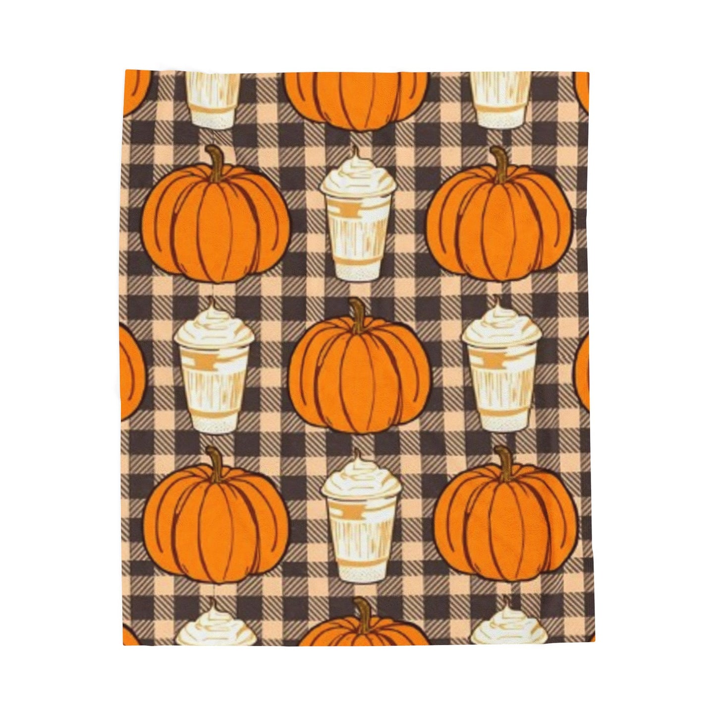 Cozy Pumpkin Latte Velveteen Plush Blanket