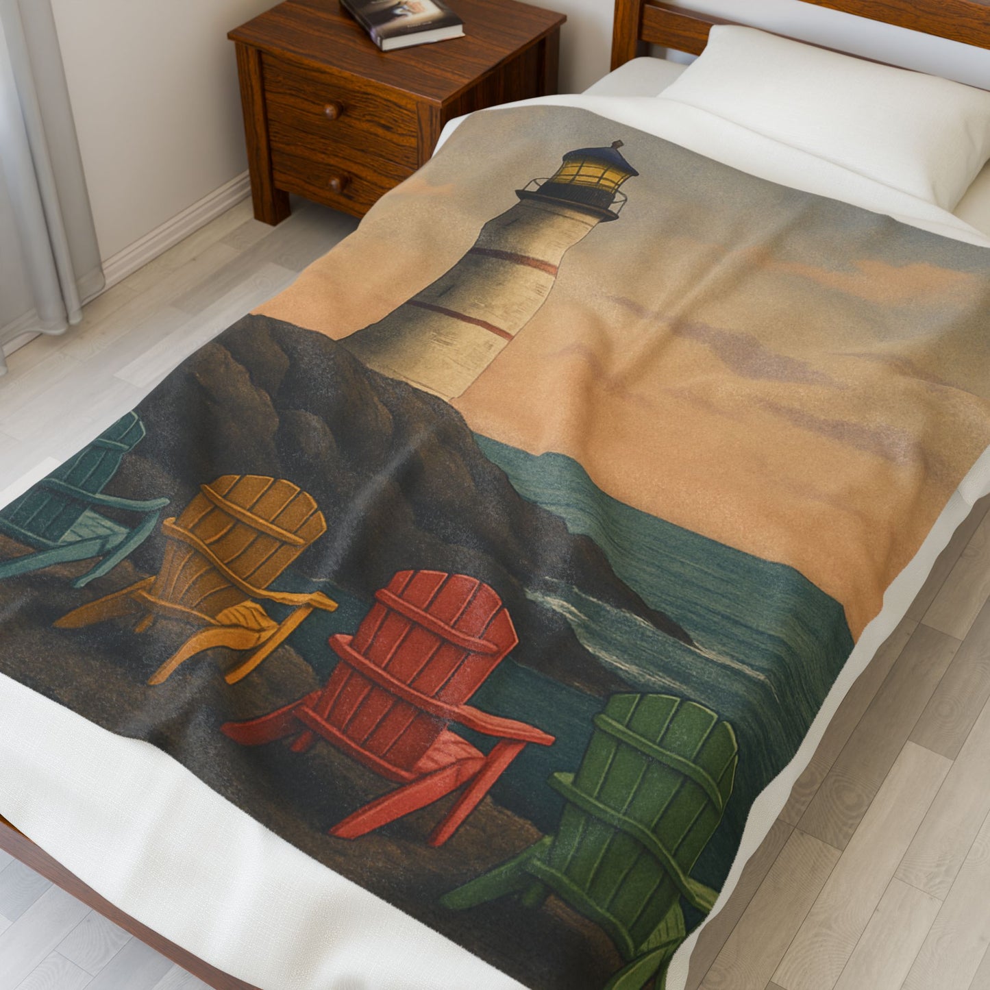 Cozy Lighthouse Plush Blanket