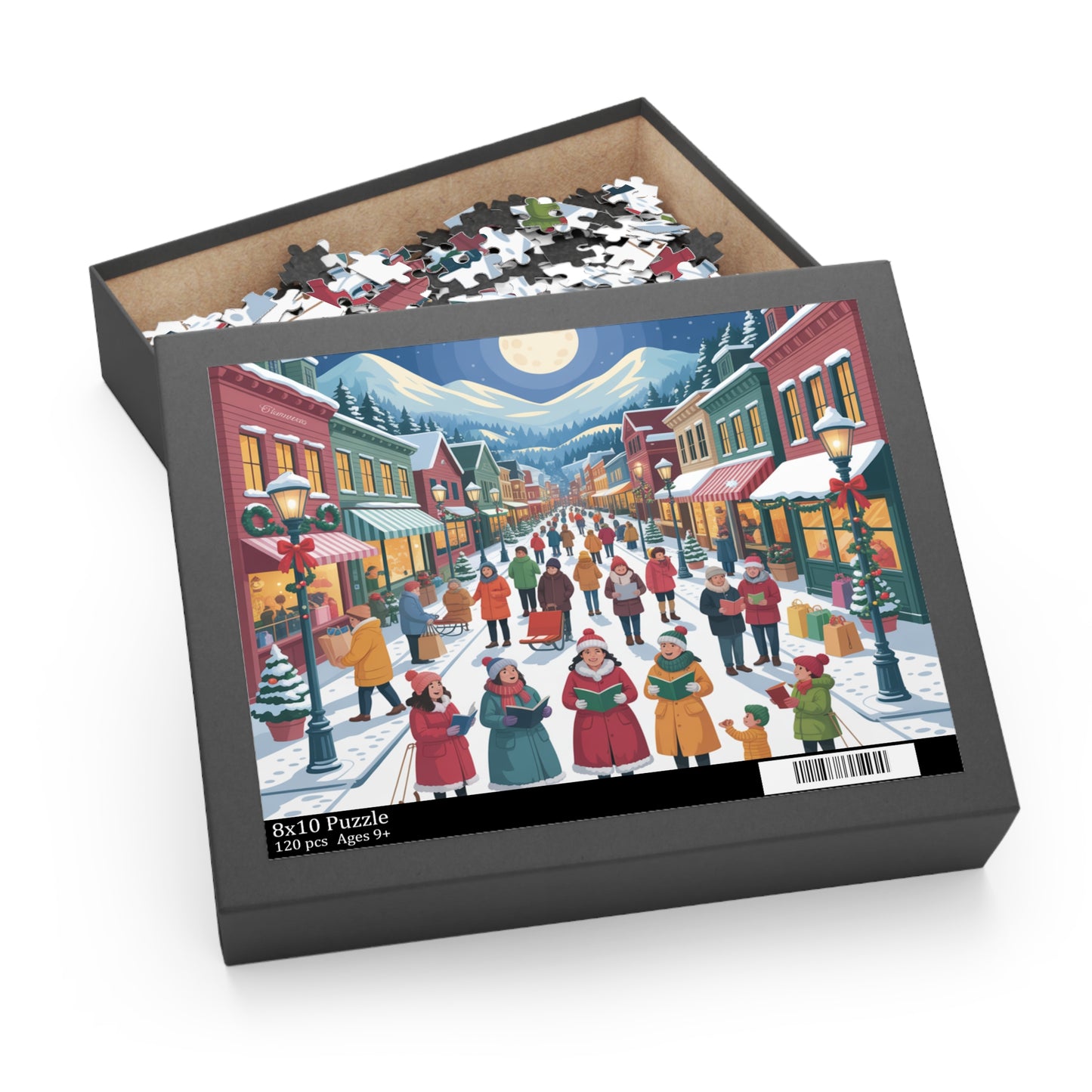 Winter Village Christmas Carolers Puzzle — Festive 120/252/500-Piece Jigsaw
