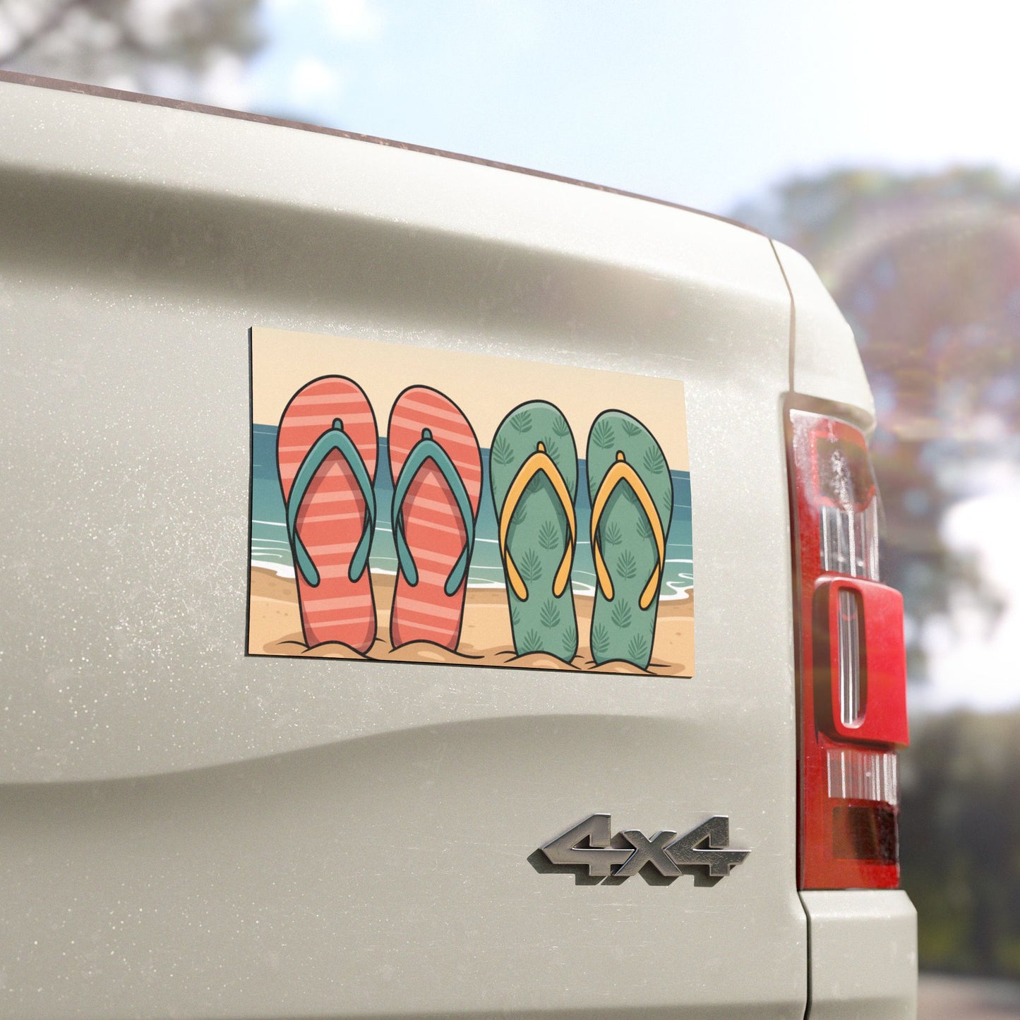Car Magnet - Beach Flip Flops Design
