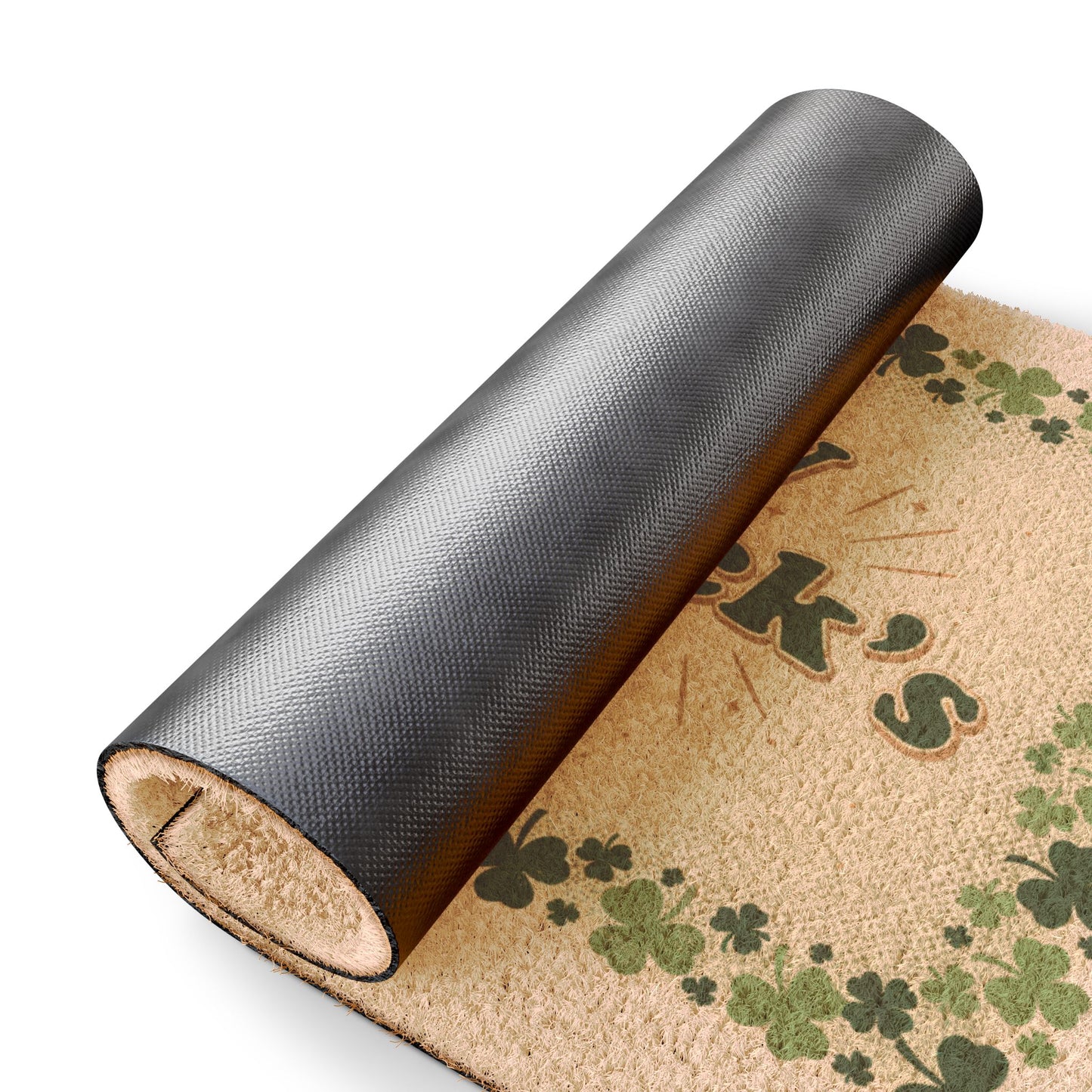 Happy St. Patrick's Day Doormat — Shamrock Border Holiday Welcome Mat