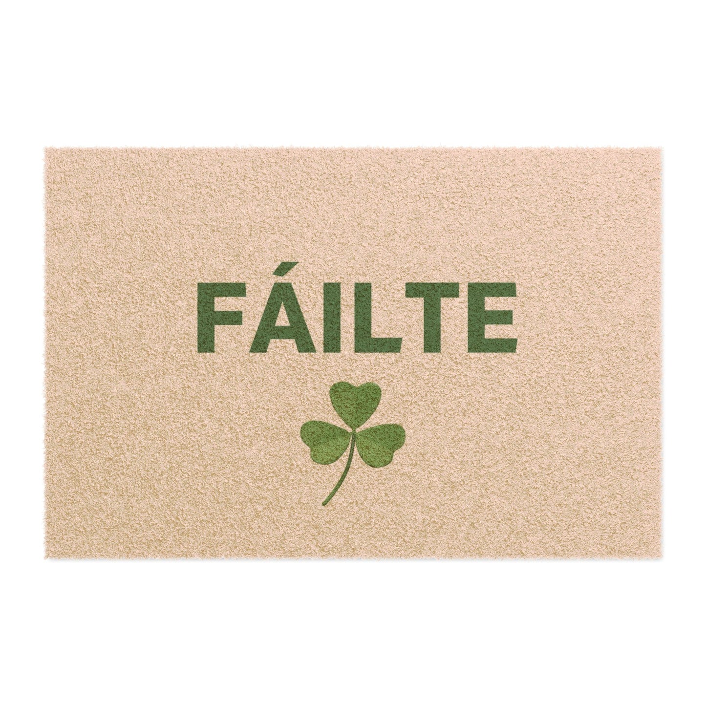Fáilte Doormat — Irish Welcome Coir Mat with Shamrock