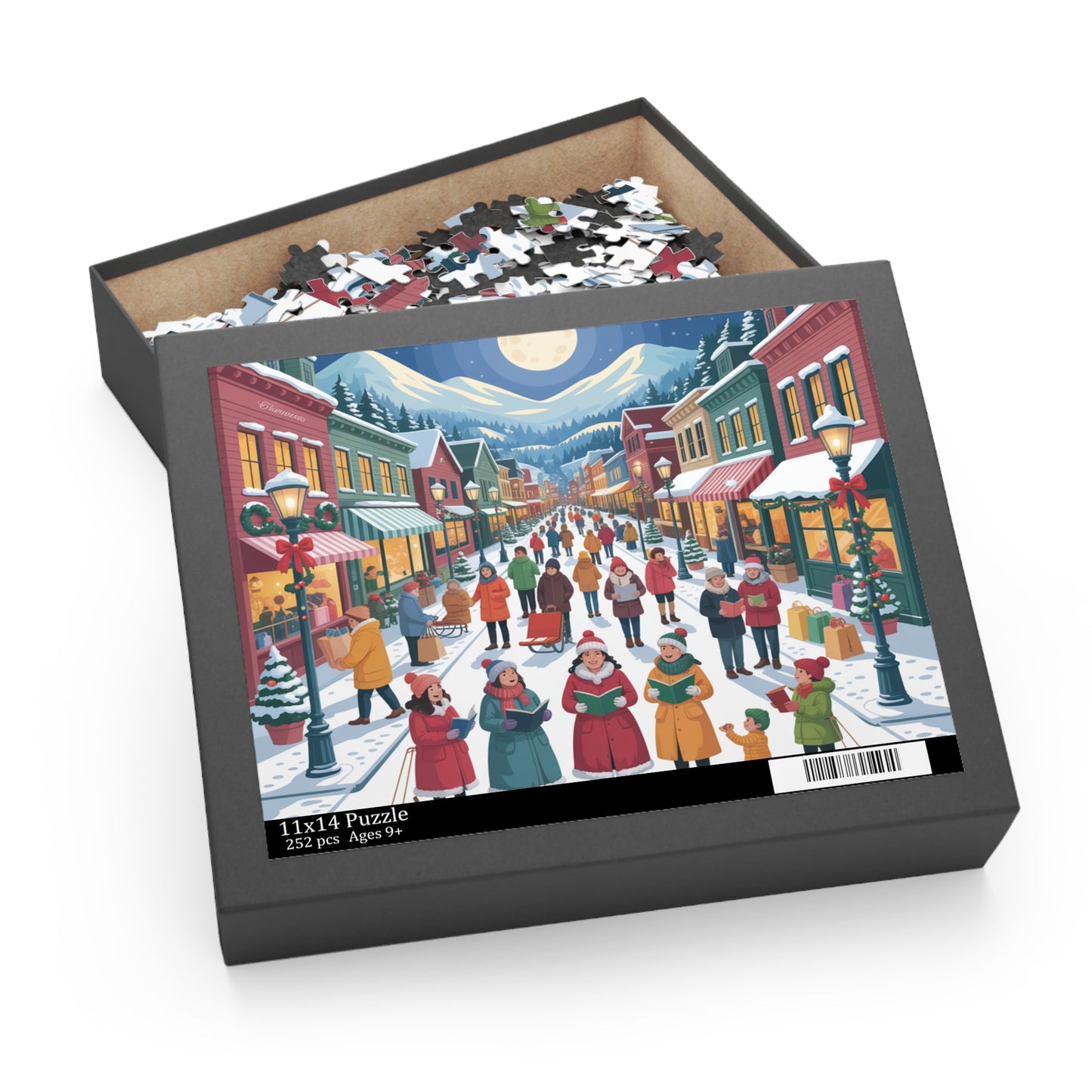 Winter Village Christmas Carolers Puzzle — Festive 120/252/500-Piece Jigsaw